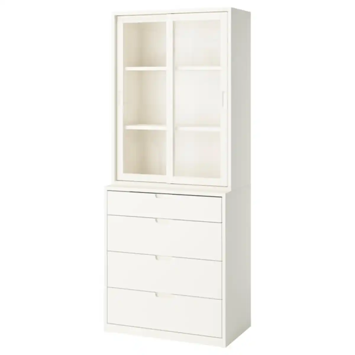 Bild 1 von TONSTAD Aufbewahrung mit Schubladen, elfenbeinweiß/Glas, 82x47x206 cm