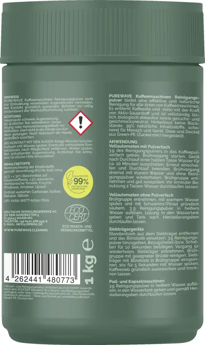 Bild 2 von Purewave Kaffeemaschinen Reinigungspulver, 1.000 g