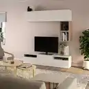 Bild 2 von BESTÅ / EKET TV-Bank, weiß/Selsviken Hochglanz/weiß, 180x42x166 cm