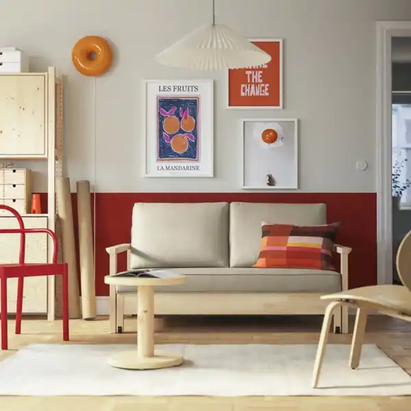 Bild 3 von TORNSBORG 2er-Bettsofa, Naggen beige/Kiefer