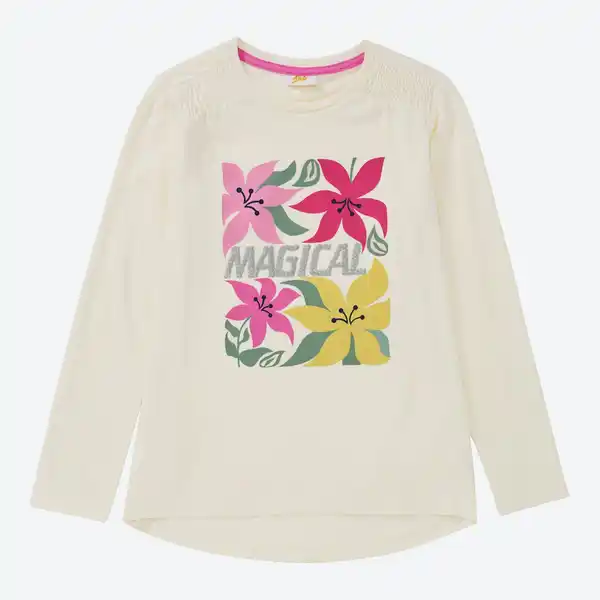 Bild 1 von Kinder-Mädchen-Langarmshirt mit Glitzer-Druck