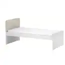 Bild 1 von SLÄKT Bettgestell mit Lattenrost, mit Kopfteil/Vissle beige, 90x200 cm
