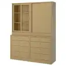 Bild 1 von TONSTAD Aufbewahrung mit Schubladen, Eichenfurnier/Glas, 164x47x210 cm