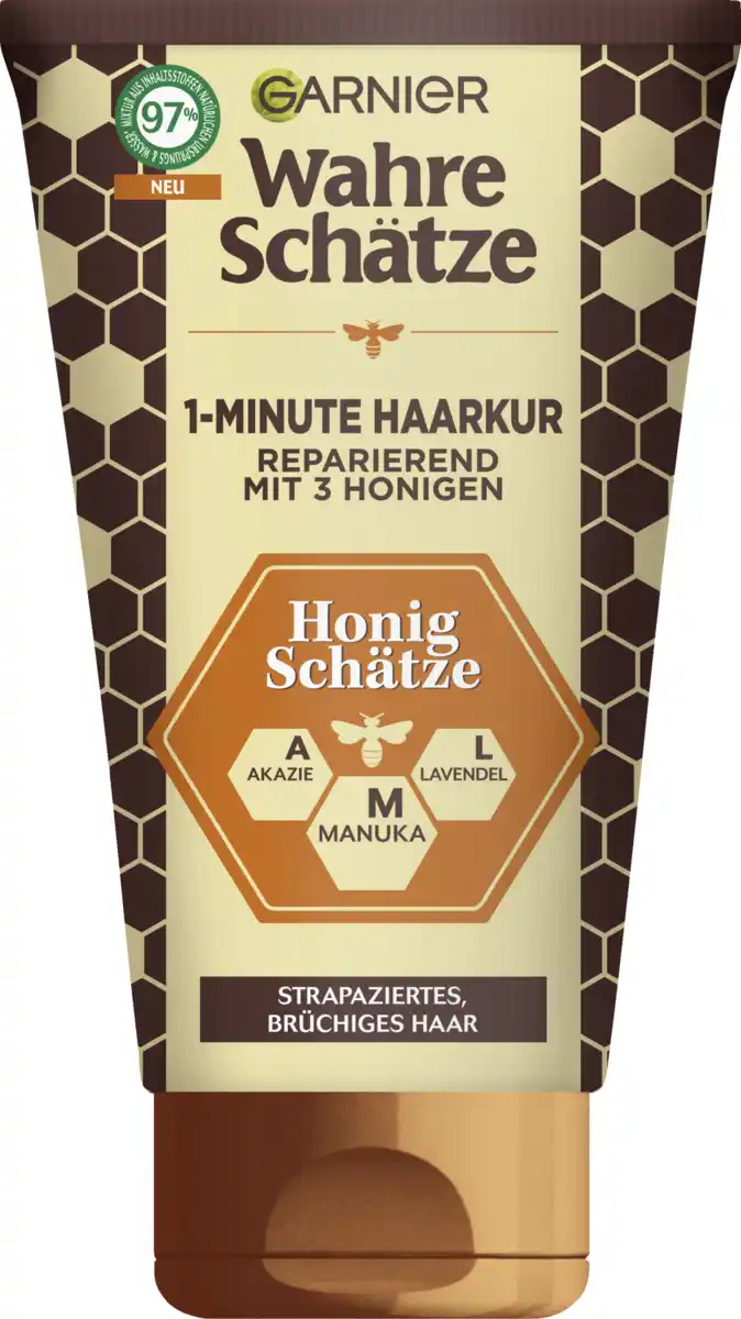 Bild 1 von Garnier Wahre Schätze 1-Minute Haarkur Reparierend mit 3 Honigen, 50 ml