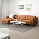Bild 2 von LANDSKRONA 4er-Sofa, mit Récamiere/Grann/Bomstad goldbraun/Metall