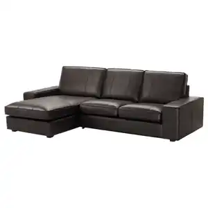 KIVIK 3er-Sofa, mit Récamiere/Grann/Bomstad dunkelbraun