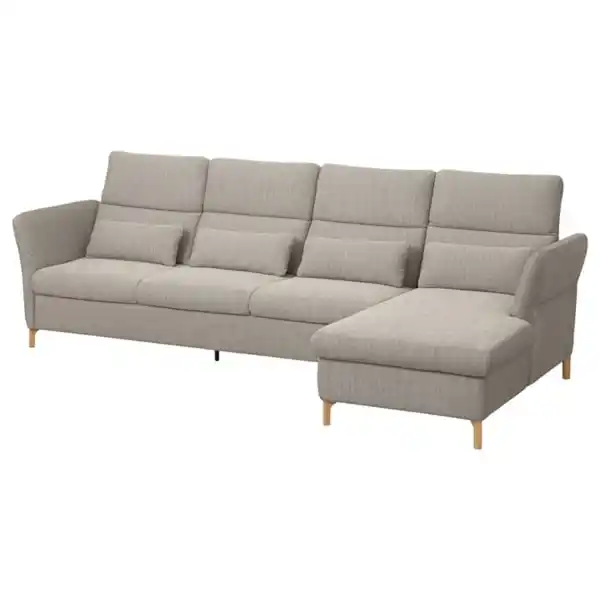 Bild 1 von FAMMARP 4er-Sofa mit Récamiere, rechts Holz/Viarp beige/braun
