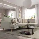 Bild 2 von GRILLSTORP / SMEDSTORP 4er-Sofa mit Récamiere rechts, Viarp/beige/braun Eiche