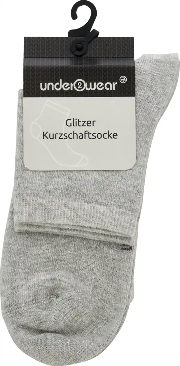 Bild 1 von under2wear Kurzschaftsocke Glitzer grau mel. Gr. 35/38