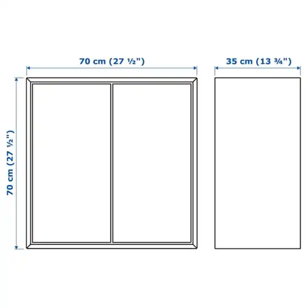 Bild 4 von EKET Schrank mit 2 Türen + 1 Boden, braun/Nussbaumnachbildung, 70x35x70 cm