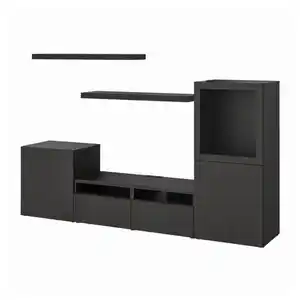 BESTÅ / LACK TV-Möbel, Kombination, schwarzbraun, 240x42x129 cm