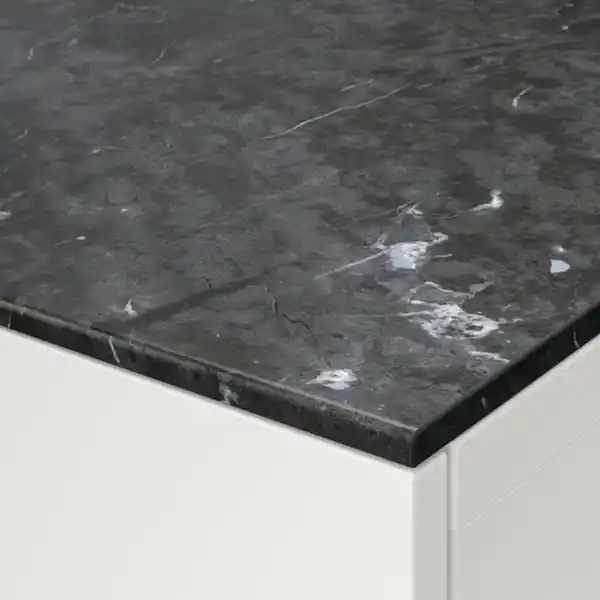 Bild 2 von BESTÅ Deckplatte, marmoriert/schwarz, 120x42 cm