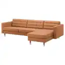 Bild 1 von LANDSKRONA 4er-Sofa, mit Récamiere/Grann/Bomstad goldbraun/Metall