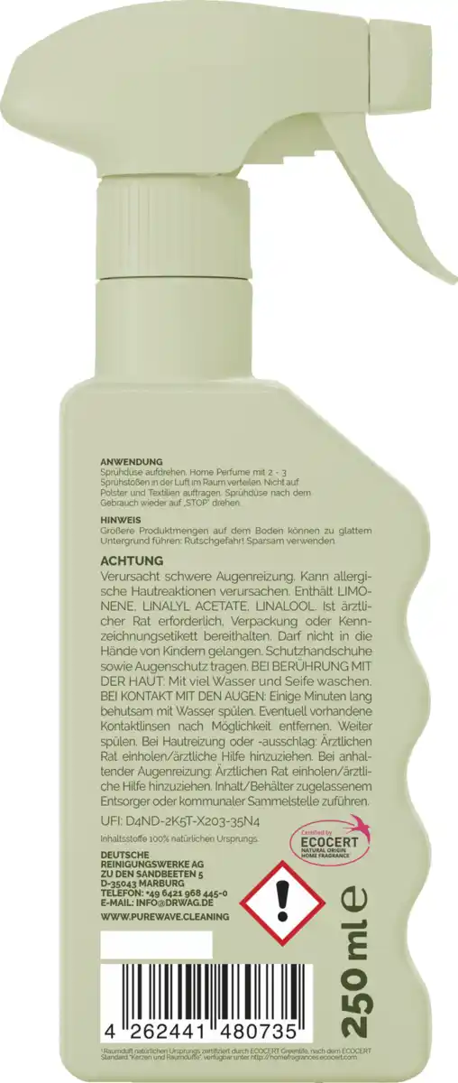 Bild 2 von Purewave Home Perfume Fresh Herbalime, 250 ml