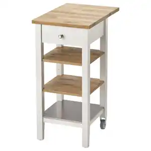 STENSTORP Servierwagen, weiß/Eiche, 45x43x90 cm