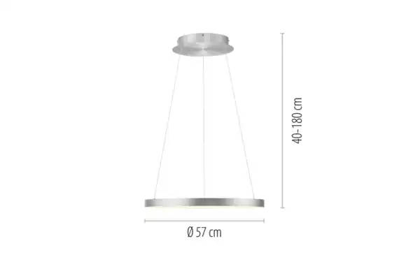 Bild 3 von LED-Pendelleuchte Hoop, aluminium, inkl. Höhenverstellung