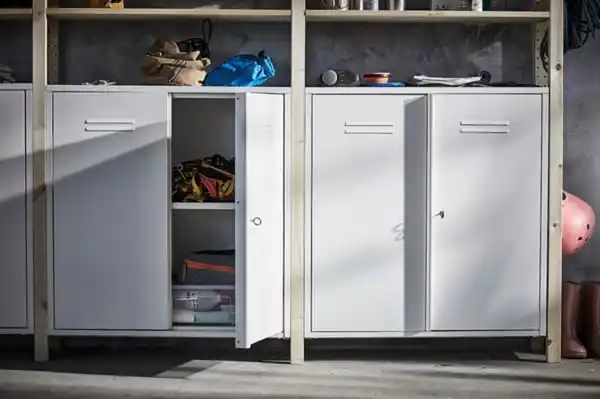 Bild 2 von IVAR Schrank mit Türen, weiß, 80x83 cm