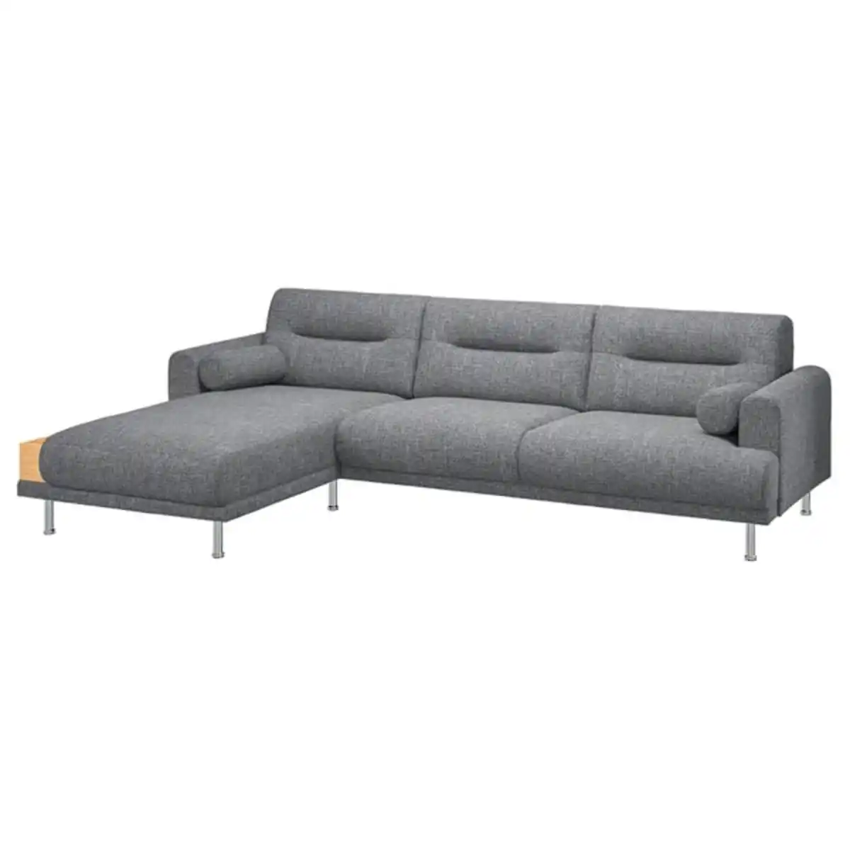 Bild 1 von LÅNGARYD 3er-Sofa mit Récamiere, links, Lejde grau/schwarz/Metall