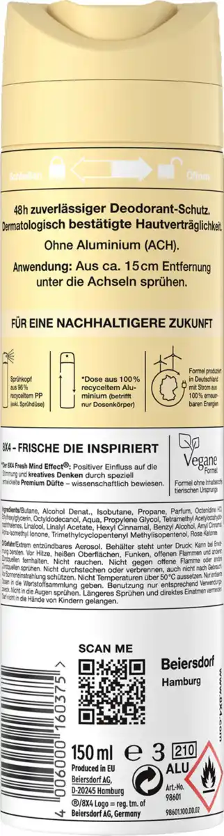 Bild 2 von 8x4 Deospray Vanilla Twist, 150 ml