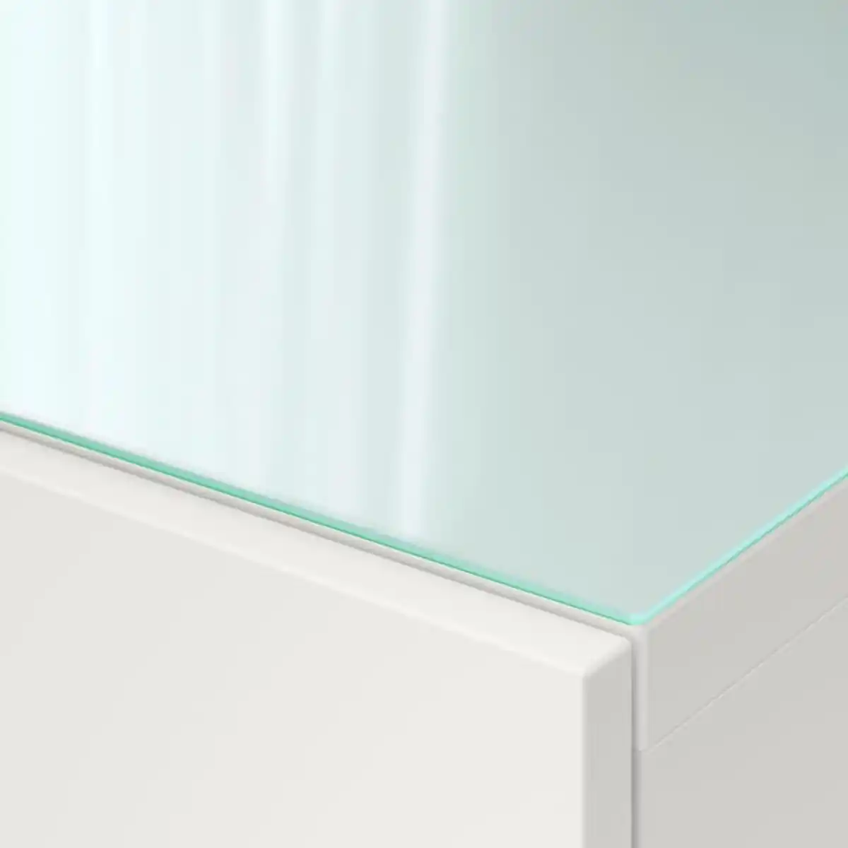 Bild 3 von BESTÅ Deckplatte, Glas weiß/hellgrün, 120x40 cm