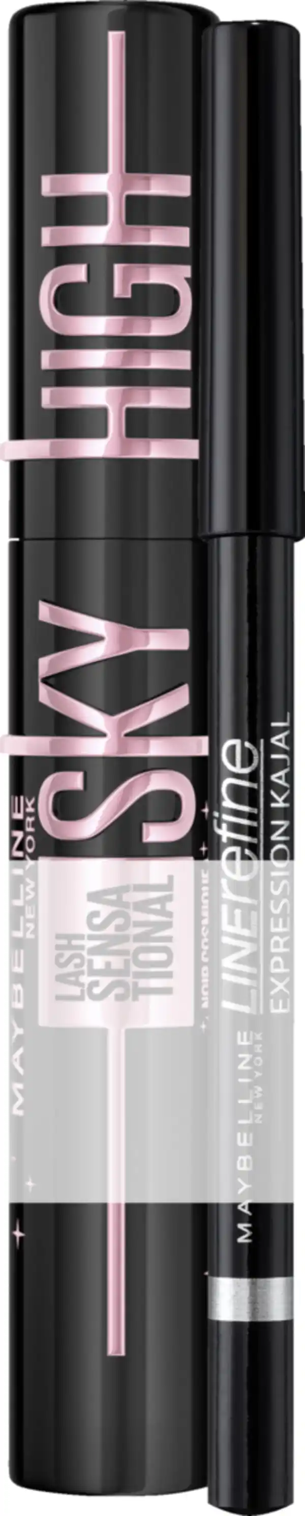 Bild 1 von Maybelline New York Lash Sensational Sky High Mascara Cosmic Black + gratis Expression Kajal Eyeliner 33 Black