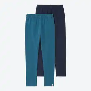 Kinder-Leggings mit gewebtem Label, 2er-Pack