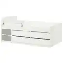 Bild 1 von SLÄKT / NATTAPA Juniorbettges+Aufb/Stützbr/Fedhlzra, weiß, 90x200 cm