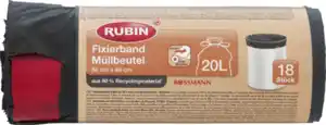 RUBIN Müllbeutel mit Fixierband 20L