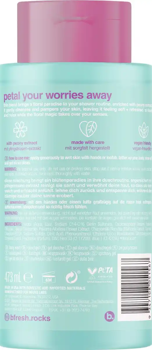 Bild 2 von b.fresh Duschgel - calm your petals, 473 ml