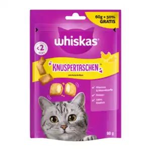 WHISKAS Knuspertaschen Huhn & Käse 90g
