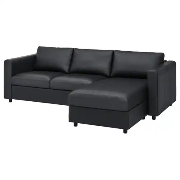 Bild 1 von VIMLE 3er-Sofa, mit Récamiere/Grann/Bomstad schwarz