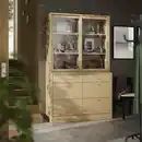 Bild 3 von TONSTAD Aufbewahrung mit Schubladen, Eichenfurnier/Glas, 121x47x210 cm