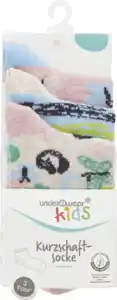 under2wear kids 3er Pack Kurzschaftsocke Mädchen Schmetterling Gr. 23/26