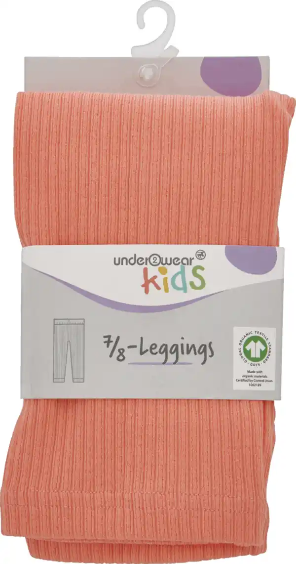 Bild 1 von under2wear kids 7/8 Leggings Jersey Rippe coralle Gr. 110/116