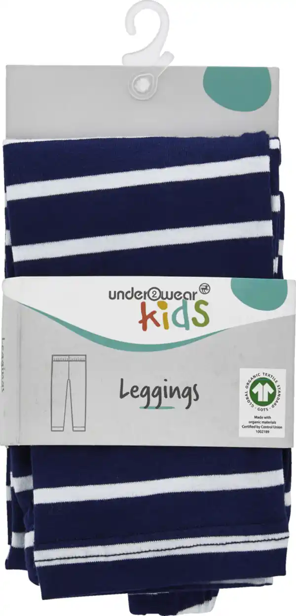 Bild 1 von under2wear kids Leggings lang Ringel dunkelblau/weiß Gr. 134/140