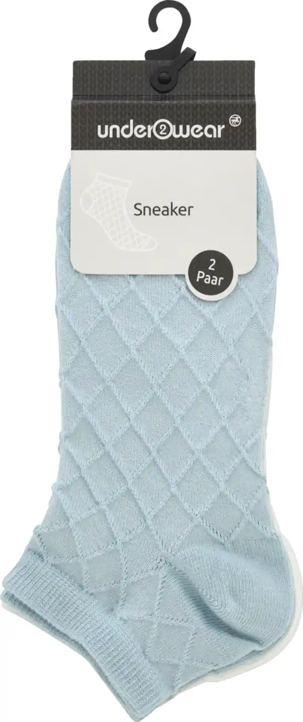 Bild 1 von under2wear 2er Pack Ajoure Muster türkis/weiß Gr. 35/38