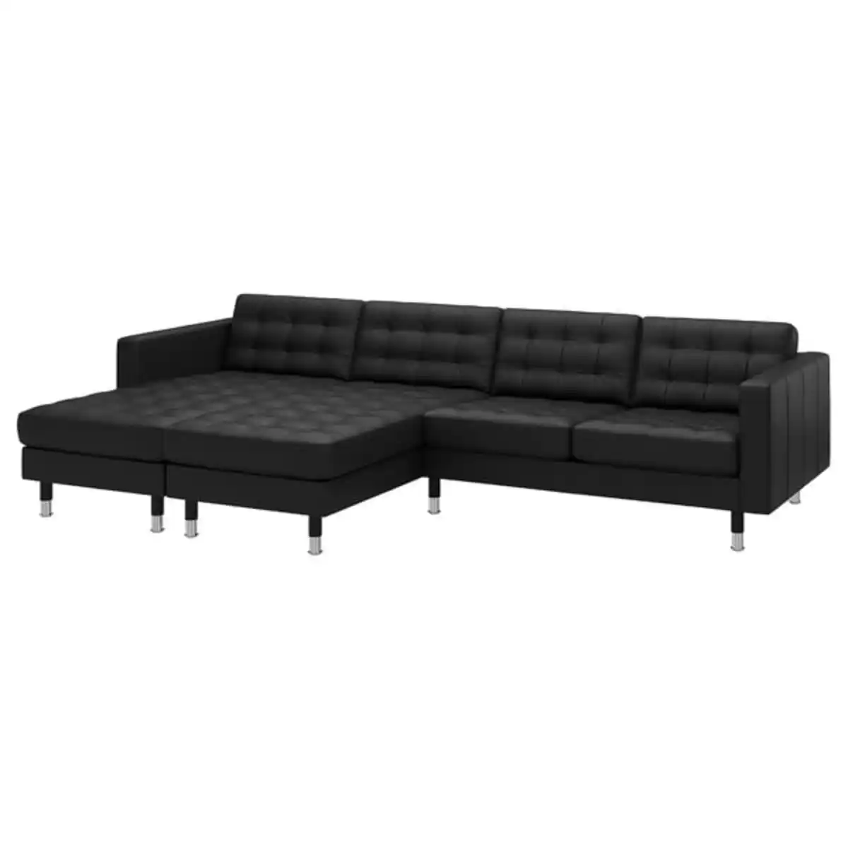 Bild 1 von LANDSKRONA 4er-Sofa mit Récamieren, Grann/Bomstad schwarz/Metall