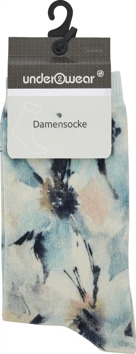 Bild 1 von under2wear Damensocke 360° Print Aquarell blau Gr. 39/42
