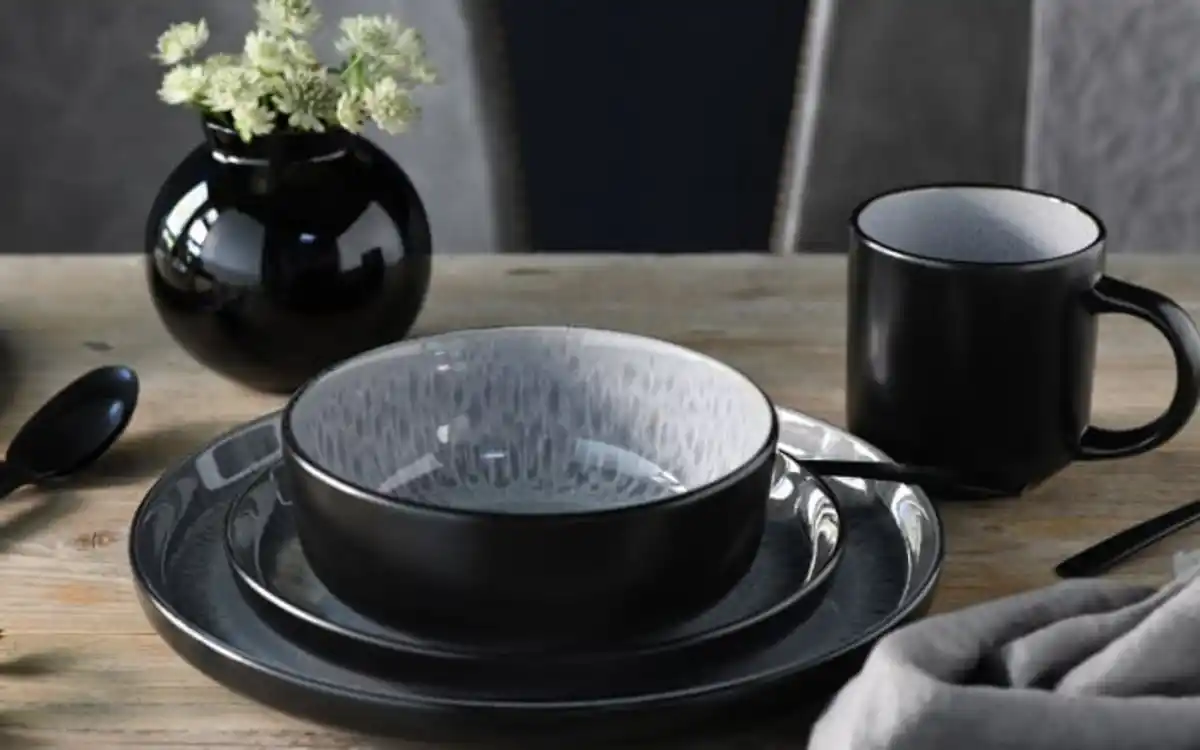 Bild 3 von Kombiservice Nordic Fjord, hellblau/schwarz, 16-teilig