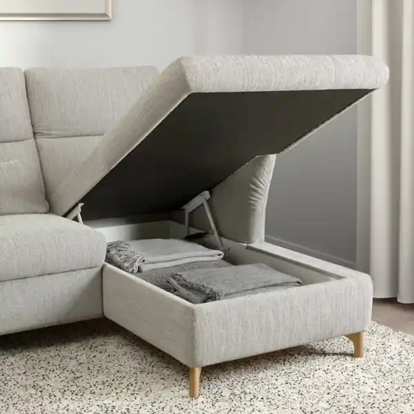 Bild 4 von FAMMARP 3er-Sofa mit Récamiere, rechts, Holz/Viarp beige/braun