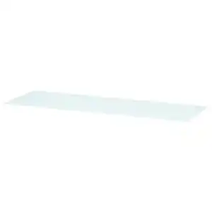 BESTÅ Deckplatte, Glas weiß/hellgrün, 120x40 cm