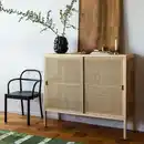 Bild 3 von STOCKHOLM 2025 Schiebetürenschrank, Rattan/Kiefer, 125x47x110 cm
