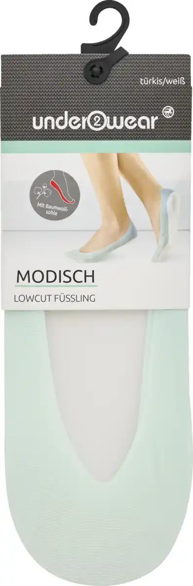 Bild 1 von under2wear Lowcut Füssling Tye-Dye türkis/weiß Gr. 35/38