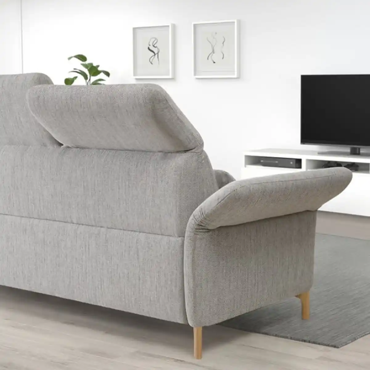 Bild 3 von FAMMARP 4er-Sofa mit Récamiere, rechts Holz/Viarp beige/braun