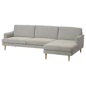 GRILLSTORP / SMEDSTORP 4er-Sofa mit Récamiere rechts, Viarp/beige/braun Eiche