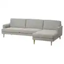 Bild 1 von GRILLSTORP / SMEDSTORP 4er-Sofa mit Récamiere rechts, Viarp/beige/braun Eiche