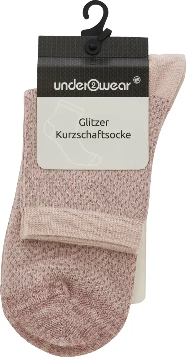Bild 1 von under2wear Kurzschaftsocke Glitzer rosa Gr. 39/42