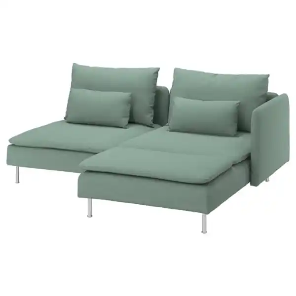 Bild 1 von SÖDERHAMN 2er-Sofa, mit Récamiere mit Armlehne/Tallmyra hellgrün
