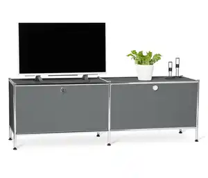 Lowboard Metall »CN3« mit Klappenfächern, grau