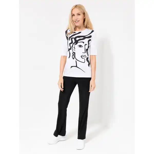 Bild 1 von VIA MILANO Shirt, langer 1/2-Arm Rundhalsausschnitt 95% ECOVERO™ Viskose figurumspielend